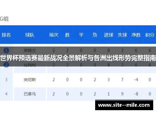 世界杯预选赛最新战况全景解析与各洲出线形势完整指南